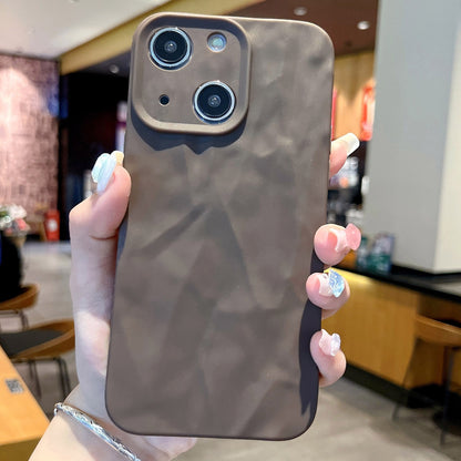 ELECTROPRIME For iPhone 15 Plus Frosted Wrinkles Texture TPU Phone Case(Grey)