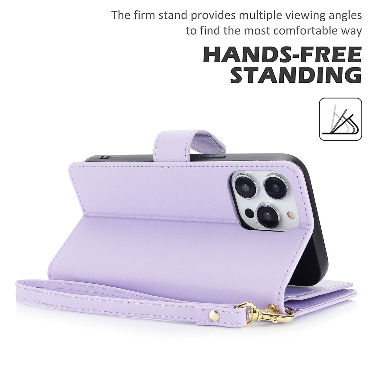 ELECTROPRIME For iPhone 15 Plus Multi-Card Wallet RFID Leather Phone Case(Light Purple)