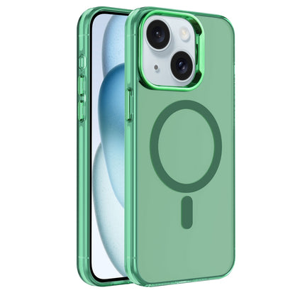 ELECTROPRIME For iPhone 15 Plus Electroplated IMD Magsafe PC Hybrid TPU Phone Case(Green)