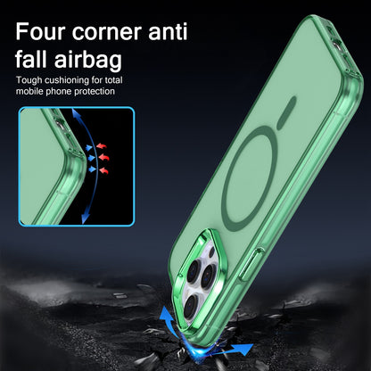 ELECTROPRIME For iPhone 15 Plus Electroplated IMD Magsafe PC Hybrid TPU Phone Case(Green)
