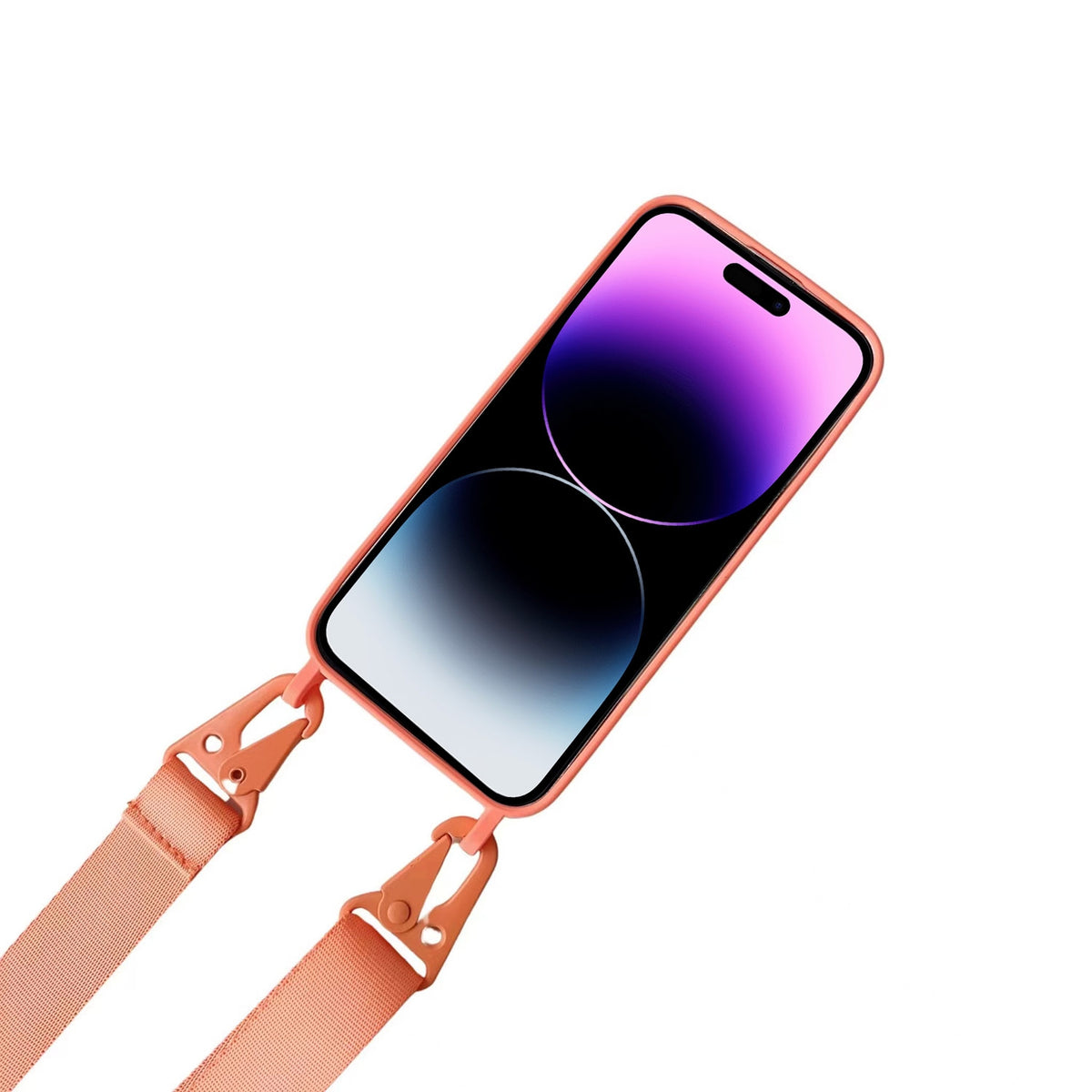 ELECTROPRIME For iPhone 15 Plus Card Slot Liquid Silicone Phone Case with Lanyard(Orange)