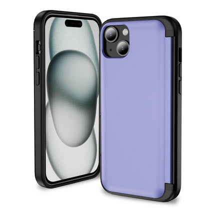ELECTROPRIME For iPhone 15 3 in 1 Flip Holder Phone Case(Light Purple)