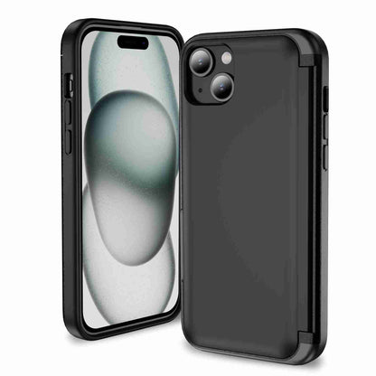 ELECTROPRIME For iPhone 15 Plus 3 in 1 Flip Holder Phone Case(Black)
