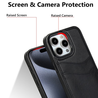 ELECTROPRIME For iPhone 15 Litchi Leather Skin Card Slots Phone Case(Black)