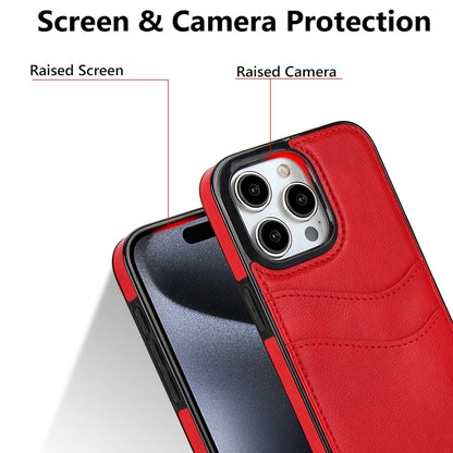 ELECTROPRIME For iPhone 15 Litchi Leather Skin Card Slots Phone Case(Red)