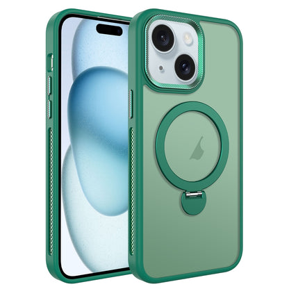 ELECTROPRIME For iPhone 15 Plus MagSafe Magnetic Holder Breathable Phone Case(Green)