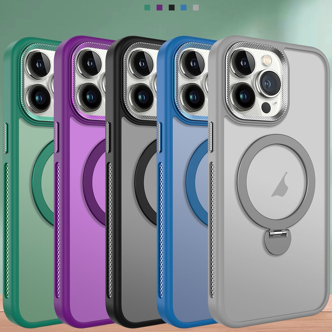 ELECTROPRIME For iPhone 15 Plus MagSafe Magnetic Holder Breathable Phone Case(Green)