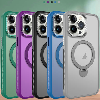 ELECTROPRIME For iPhone 15 Plus MagSafe Magnetic Holder Breathable Phone Case(Green)