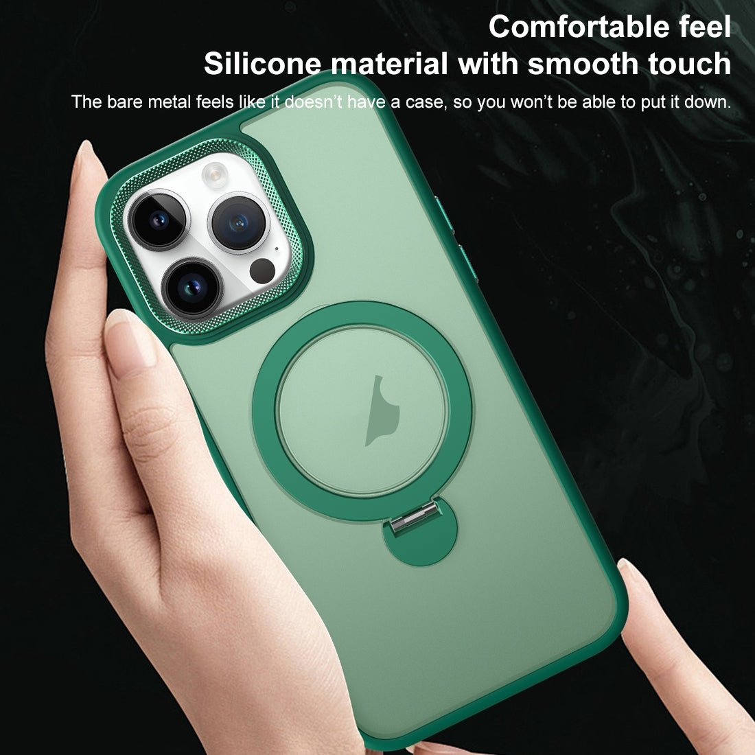 ELECTROPRIME For iPhone 15 Plus MagSafe Magnetic Holder Breathable Phone Case(Green)