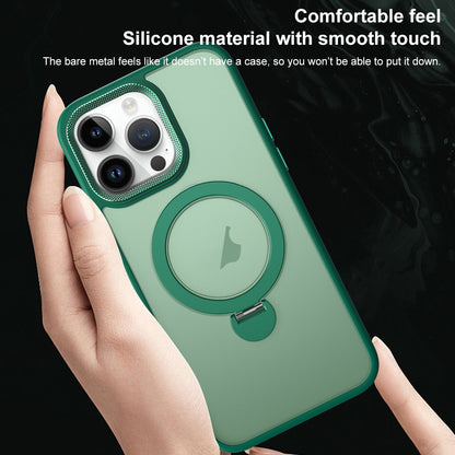 ELECTROPRIME For iPhone 15 Plus MagSafe Magnetic Holder Breathable Phone Case(Green)
