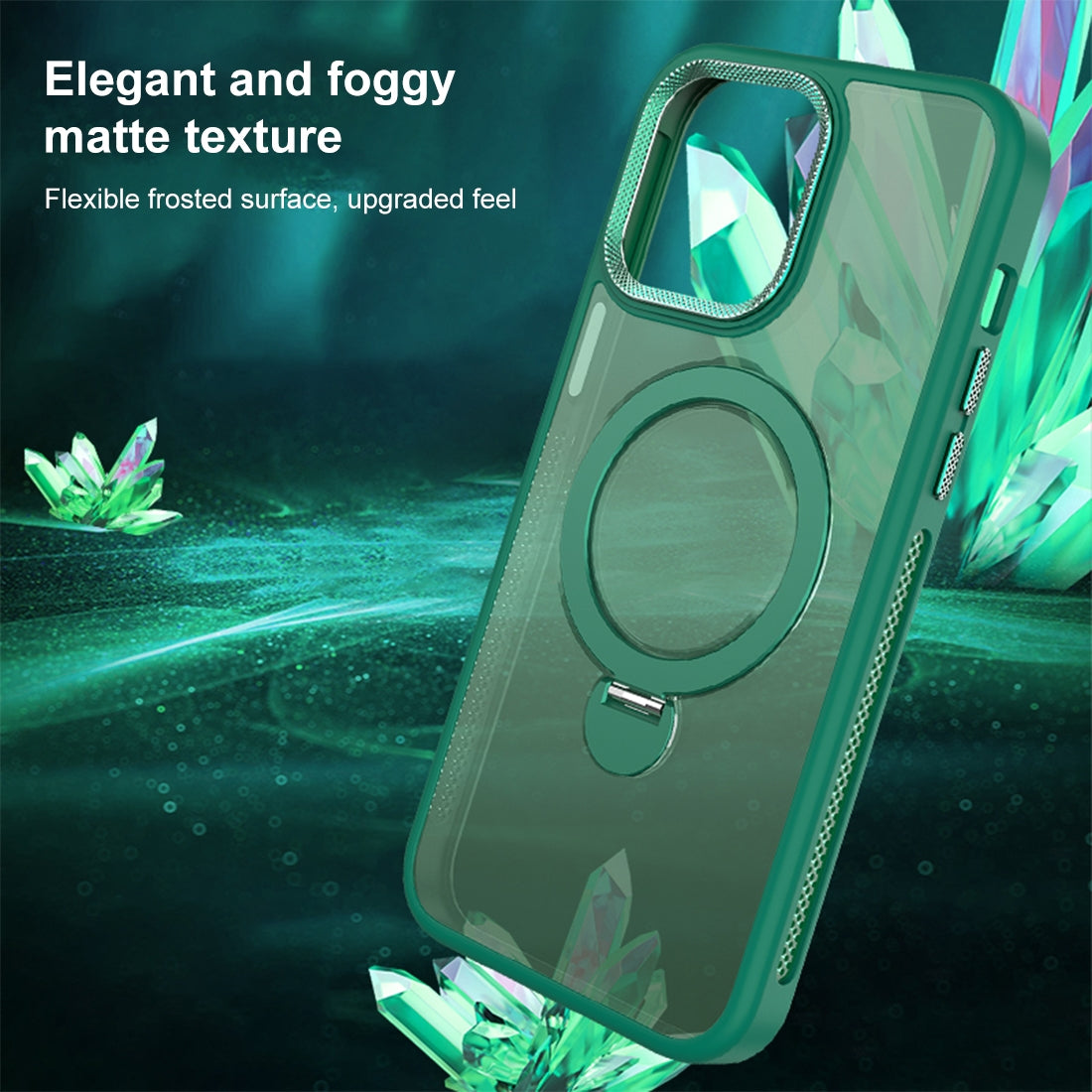 ELECTROPRIME For iPhone 15 Plus MagSafe Magnetic Holder Breathable Phone Case(Green)