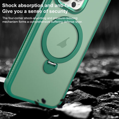 ELECTROPRIME For iPhone 15 Plus MagSafe Magnetic Holder Breathable Phone Case(Green)