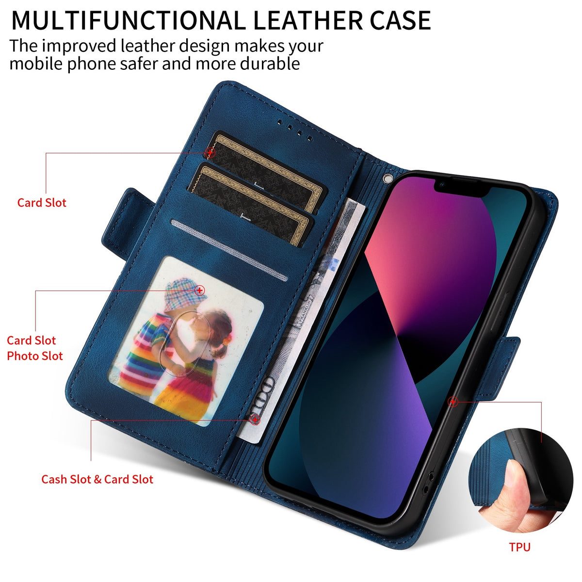 ELECTROPRIME For iPhone 15 Embossed Rhombus Starry Leather Phone Case(Blue)