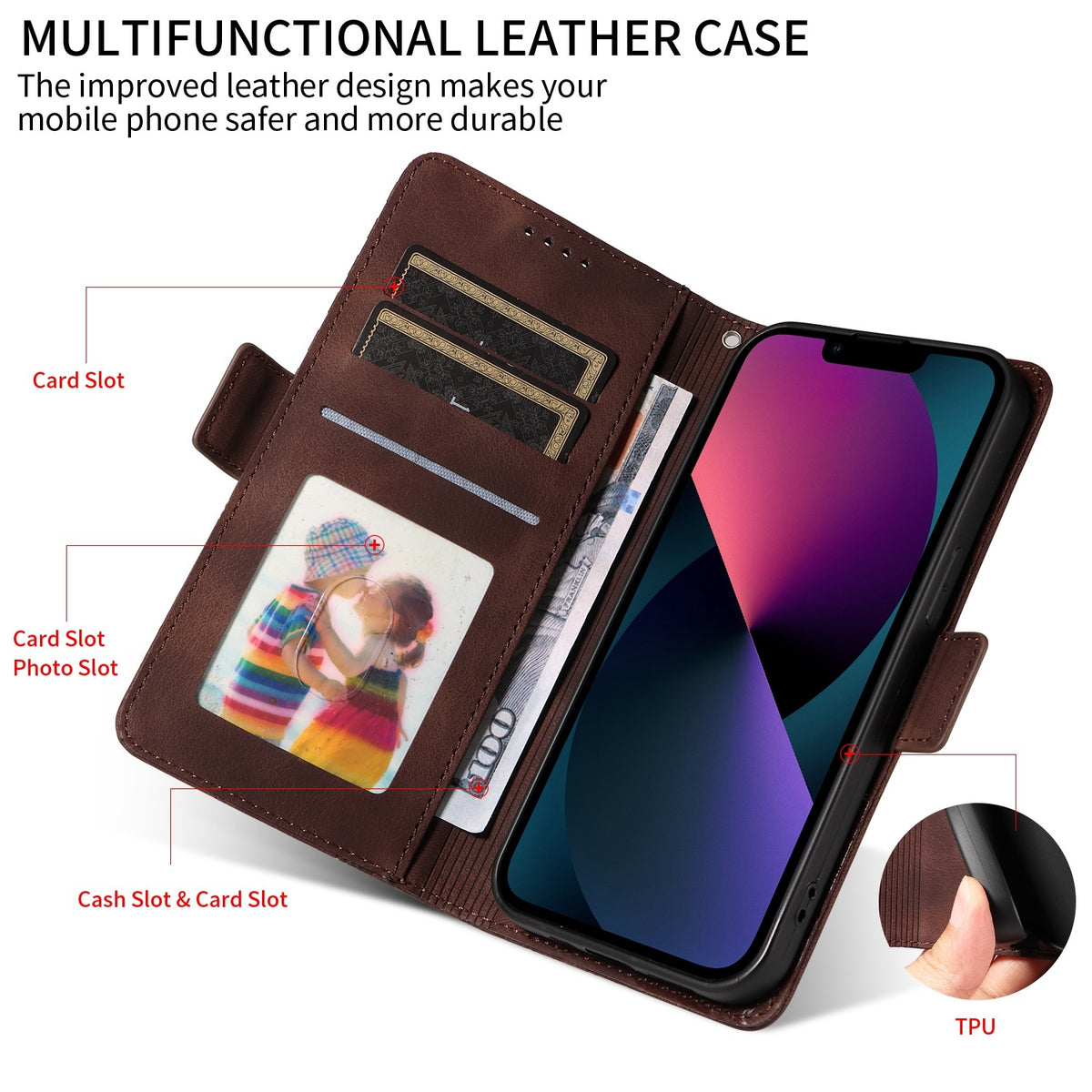 ELECTROPRIME For iPhone 15 Embossed Rhombus Starry Leather Phone Case(Brown)