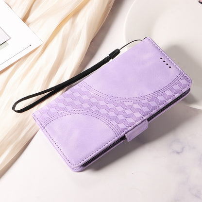ELECTROPRIME For iPhone 15 Embossed Rhombus Starry Leather Phone Case(Purple)