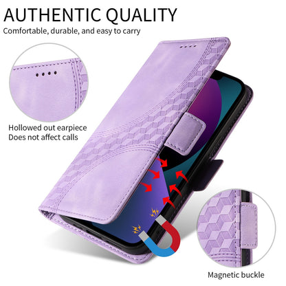 ELECTROPRIME For iPhone 15 Embossed Rhombus Starry Leather Phone Case(Purple)