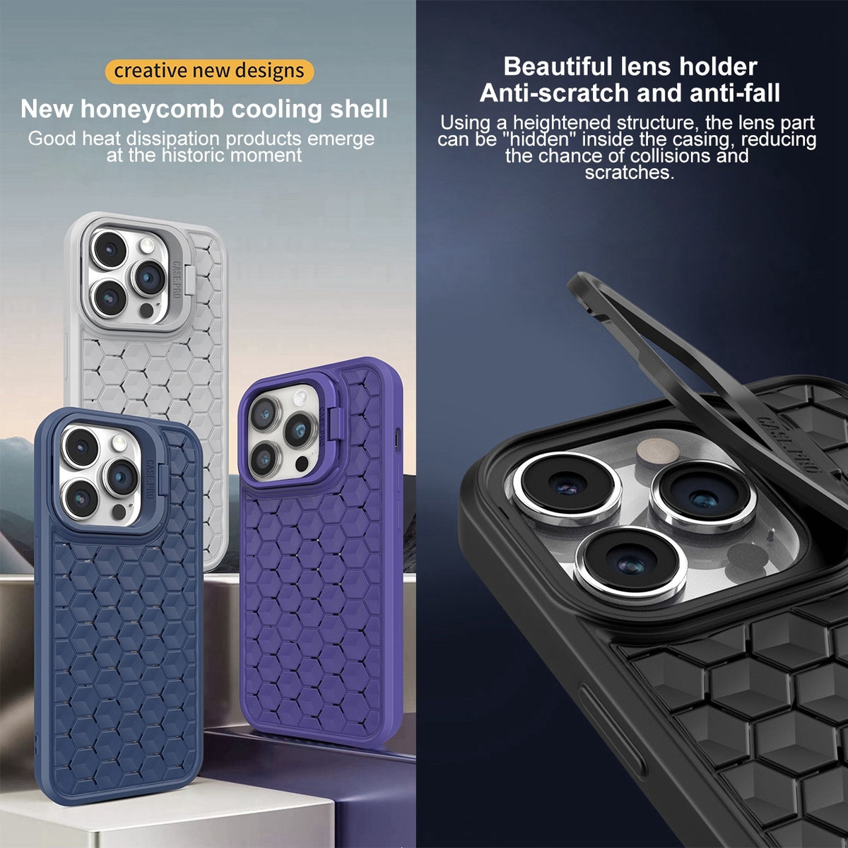 ELECTROPRIME For iPhone 15 Plus Honeycomb Radiating Lens Holder Magsafe Phone Case(Grey)