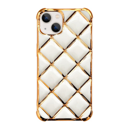 ELECTROPRIME For iPhone 15 Electroplated Varnish Diamond TPU Phone Case(White)