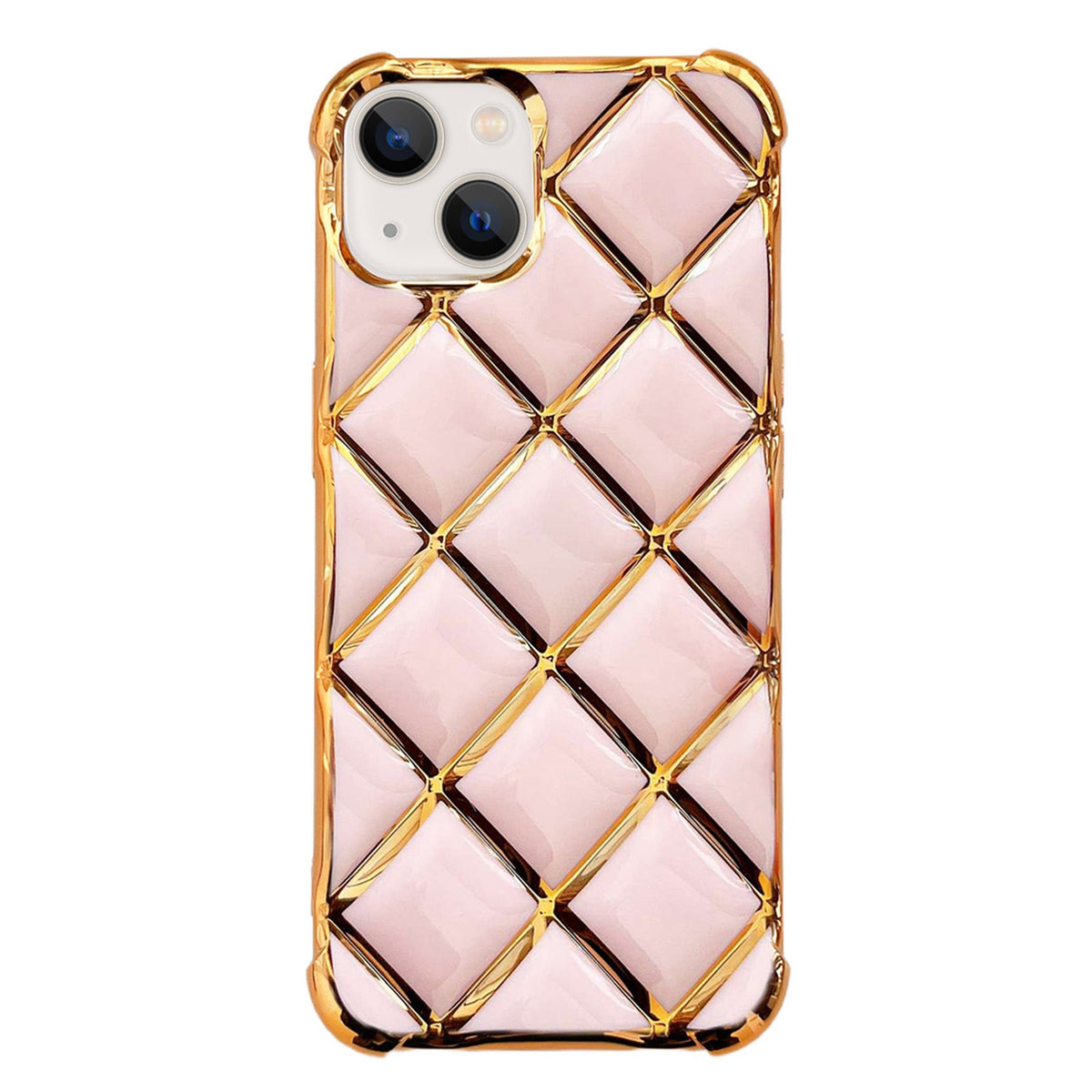 ELECTROPRIME For iPhone 15 Electroplated Varnish Diamond TPU Phone Case(Pink)