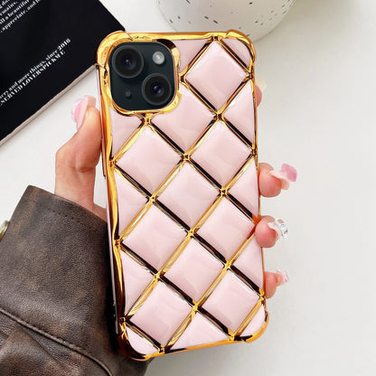 ELECTROPRIME For iPhone 15 Electroplated Varnish Diamond TPU Phone Case(Pink)