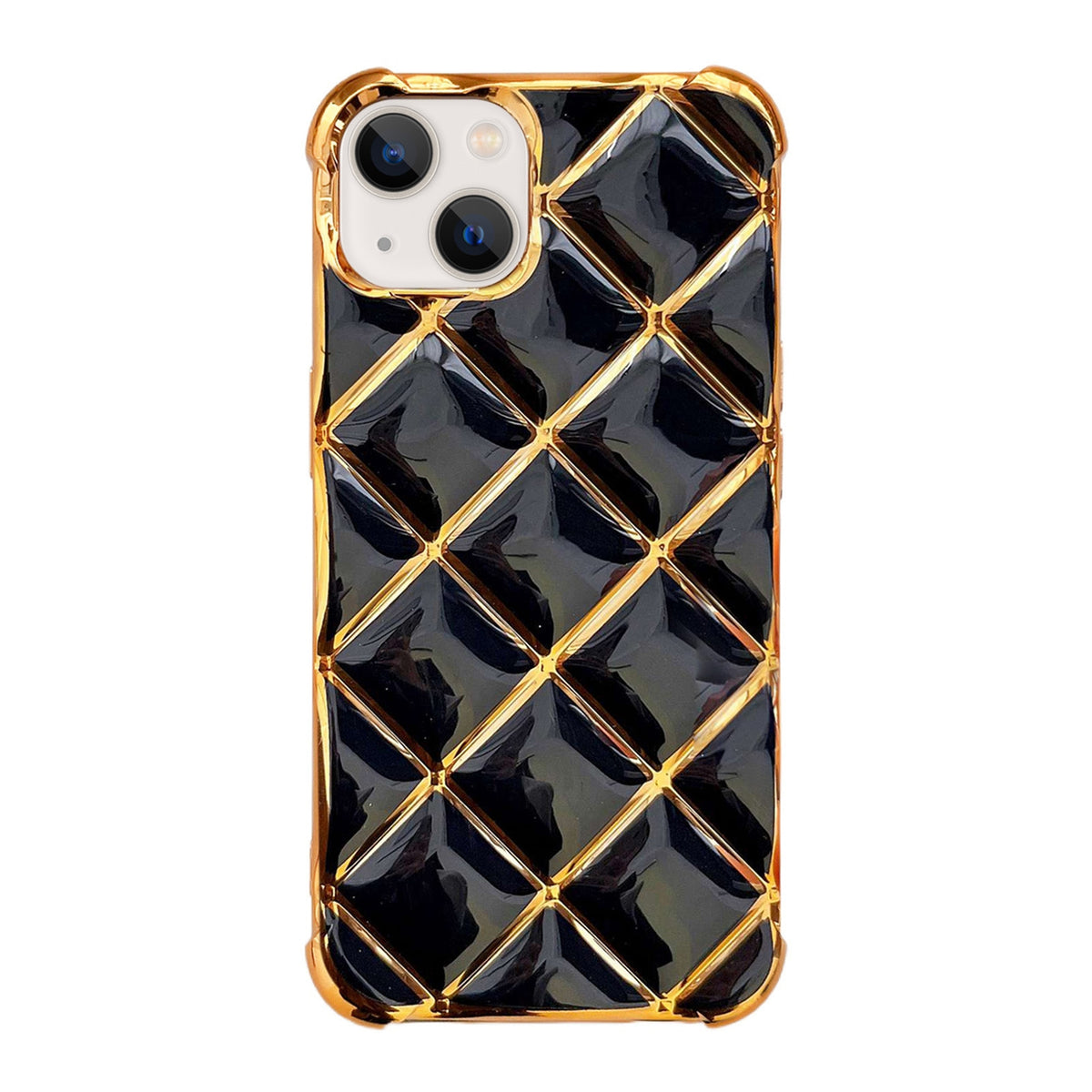 ELECTROPRIME For iPhone 15 Electroplated Varnish Diamond TPU Phone Case(Black)
