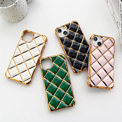 ELECTROPRIME For iPhone 15 Electroplated Varnish Diamond TPU Phone Case(Black)