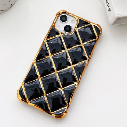 ELECTROPRIME For iPhone 15 Electroplated Varnish Diamond TPU Phone Case(Black)