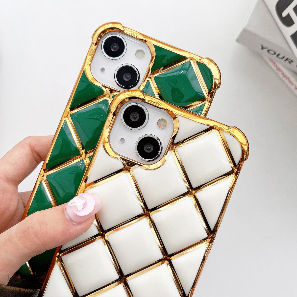 ELECTROPRIME For iPhone 15 Electroplated Varnish Diamond TPU Phone Case(Black)