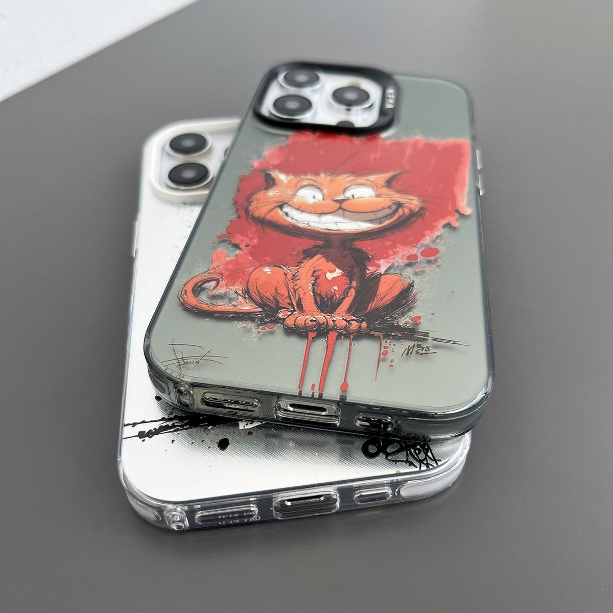 ELECTROPRIME For iPhone 15 Plus Dual-sided IMD Animal Graffiti TPU + PC Phone Case(Strolling Astronauts)