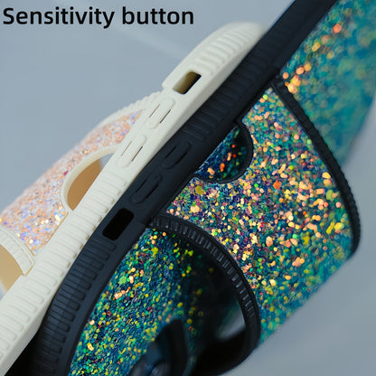 ELECTROPRIME For iPhone 15 Creative Glitter Slipper Design TPU Shockproof Phone Case(white)