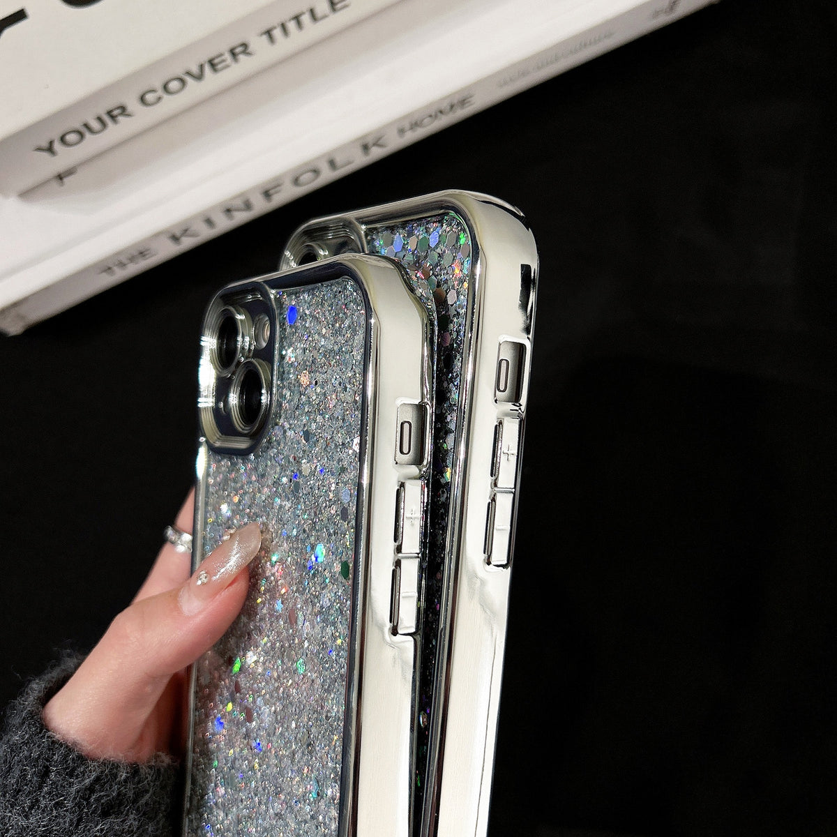 ELECTROPRIME For iPhone 15 Electroplated TPU Glitter Powder Phone Case(Silver)