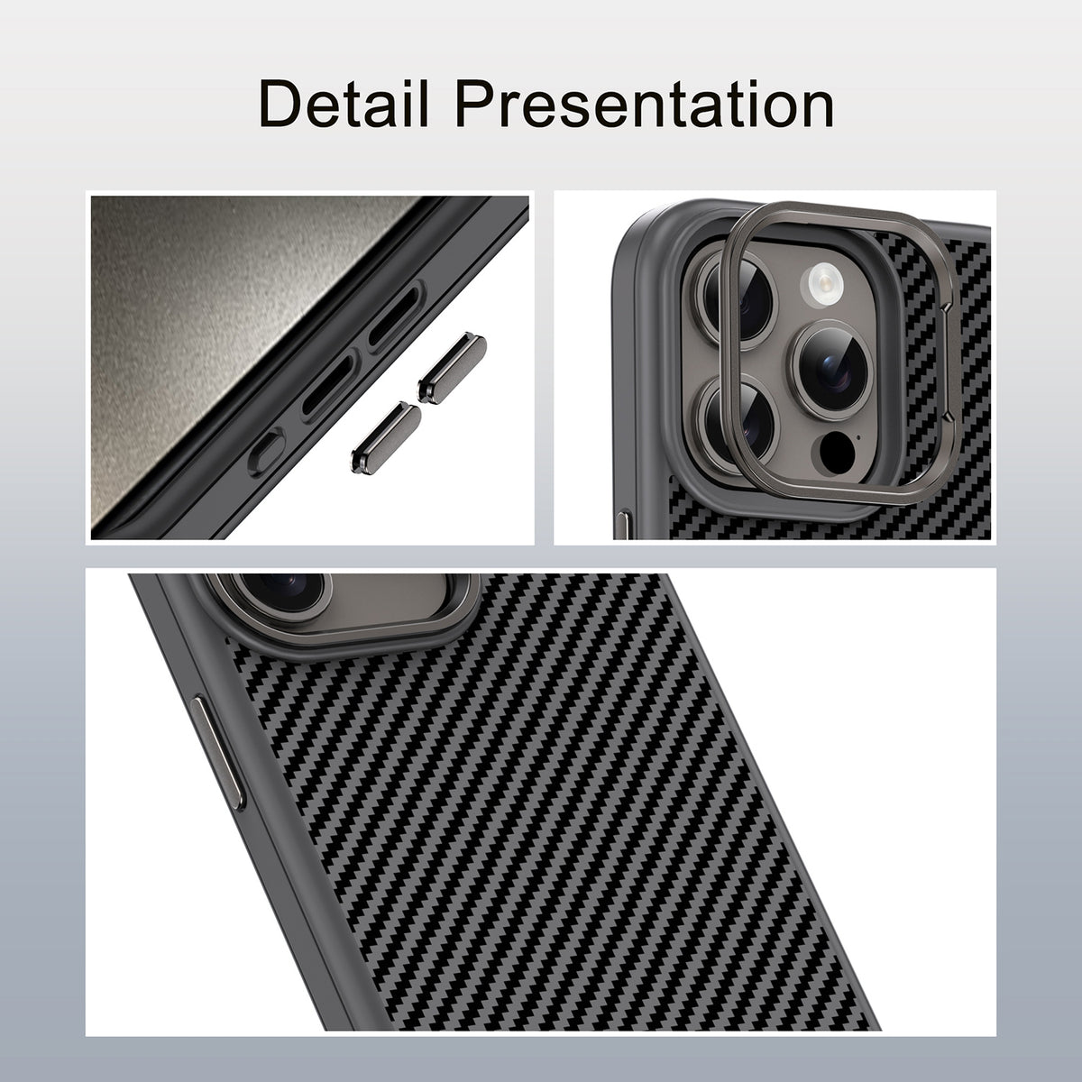ELECTROPRIME For iPhone 15 Plus Carbon Fiber Textured Oil Spray PC + TPU Phone Case(Black)
