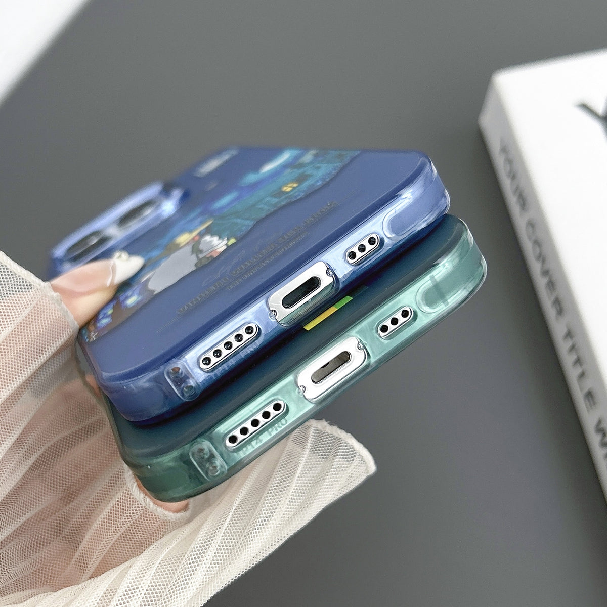 ELECTROPRIME For iPhone 15 Electroplated Lens Illustration Phone Case(Blue)