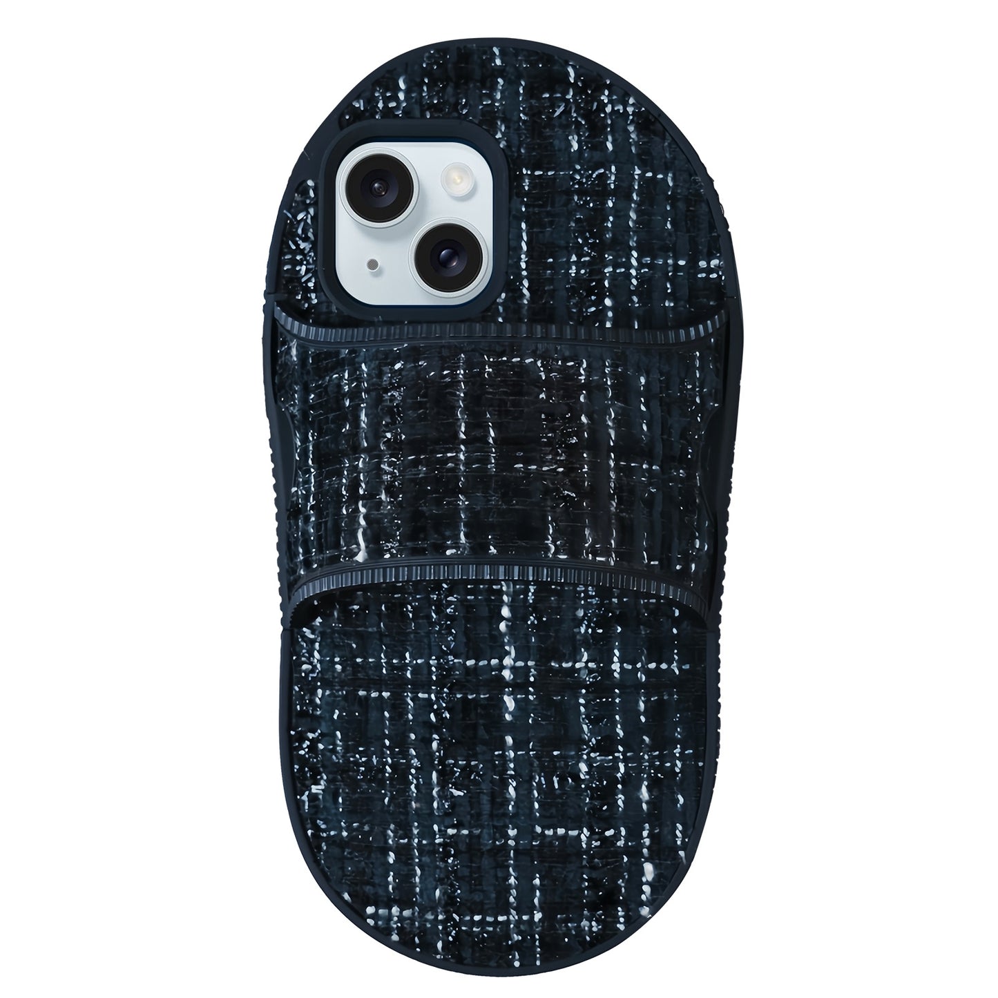 ELECTROPRIME For iPhone 15 Creative Flannel Slipper Design TPU Phone Case(Black)