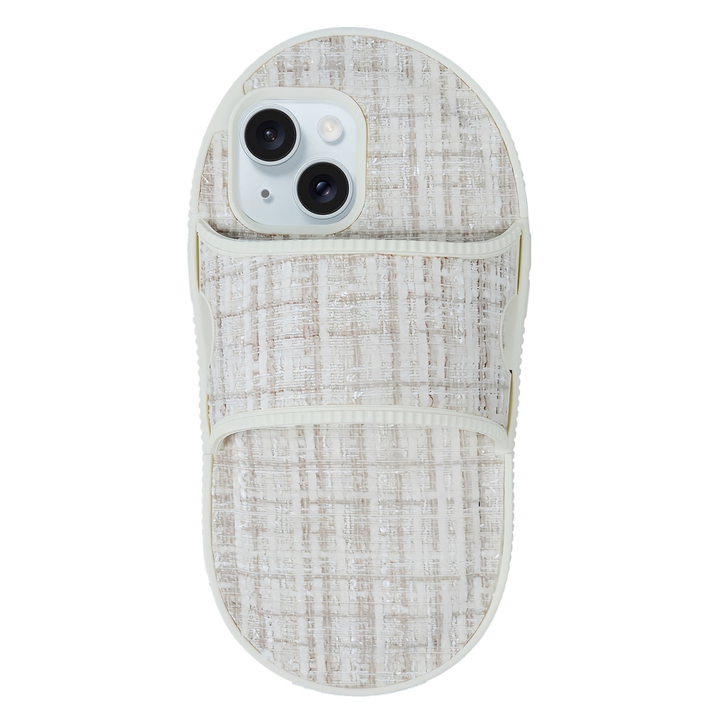 ELECTROPRIME For iPhone 15 Creative Flannel Slipper Design TPU Phone Case(Grey)