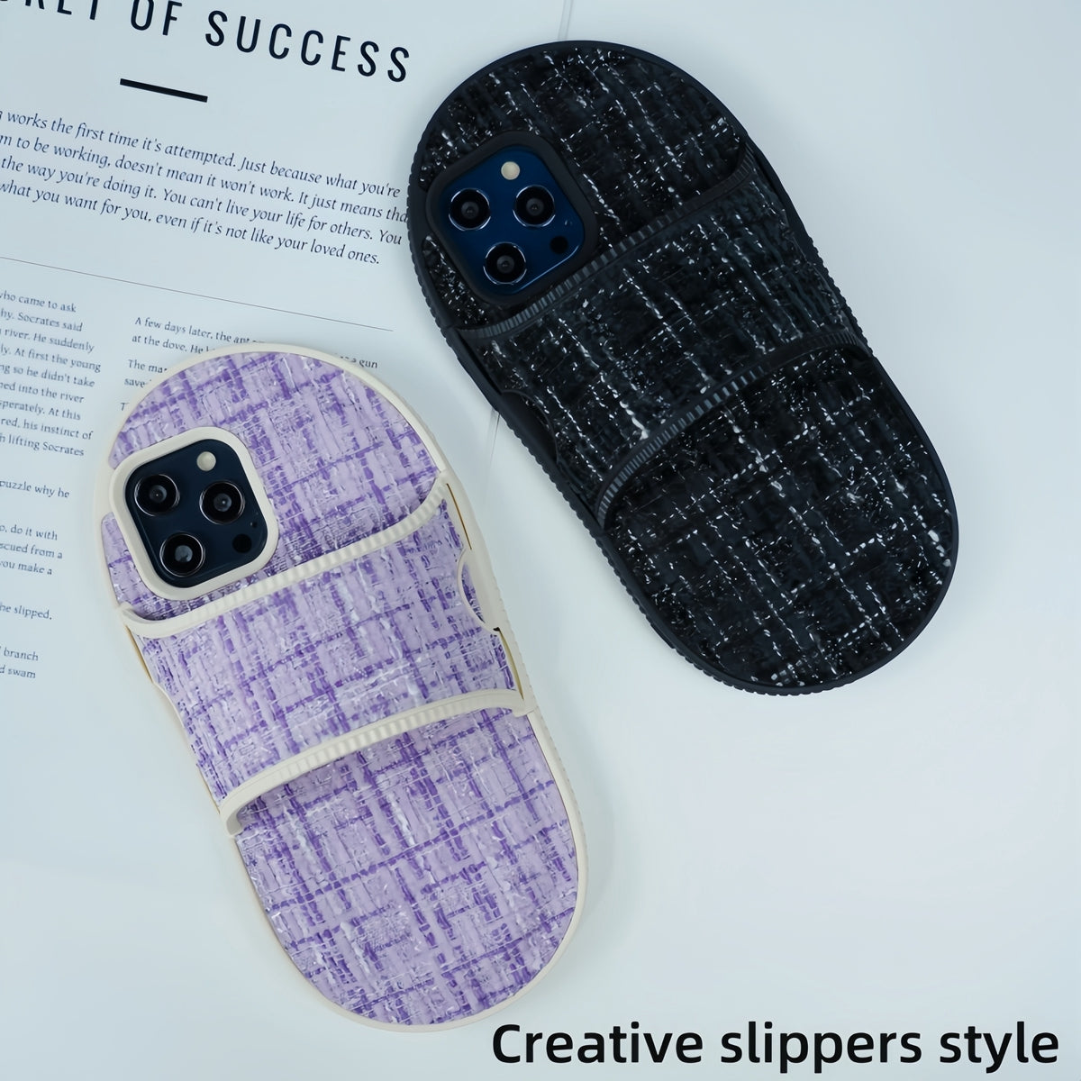 ELECTROPRIME For iPhone 15 Creative Flannel Slipper Design TPU Phone Case(Grey)