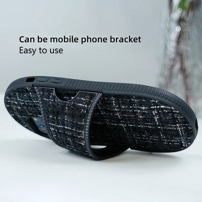 ELECTROPRIME For iPhone 15 Creative Flannel Slipper Design TPU Phone Case(Black)
