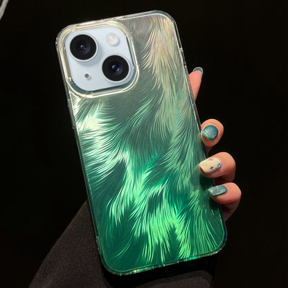ELECTROPRIME For iPhone 15 Foxtail Bronzing Laser Gradient Phone Case(Green)