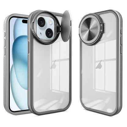 ELECTROPRIME For iPhone 15 Round Camshield TPU Hybrid PC Phone Case(Grey)