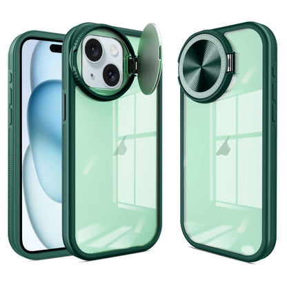 ELECTROPRIME For iPhone 15 Round Camshield TPU Hybrid PC Phone Case(Green)