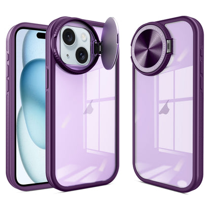 ELECTROPRIME For iPhone 15 Round Camshield TPU Hybrid PC Phone Case(Purple)