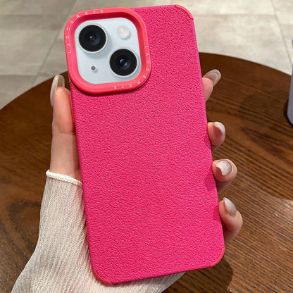 ELECTROPRIME For iPhone 15 Creative Lunar Craters TPU Full Coverage Shockproof Phone Case(Rose Red)