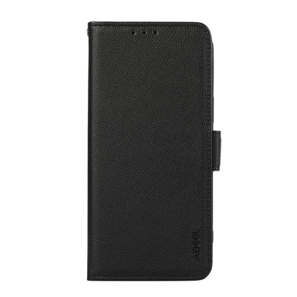 ELECTROPRIME For iPhone 15 ABEEL Side-Magnetic Litchi Pattern Leather RFID Phone Case(Black)