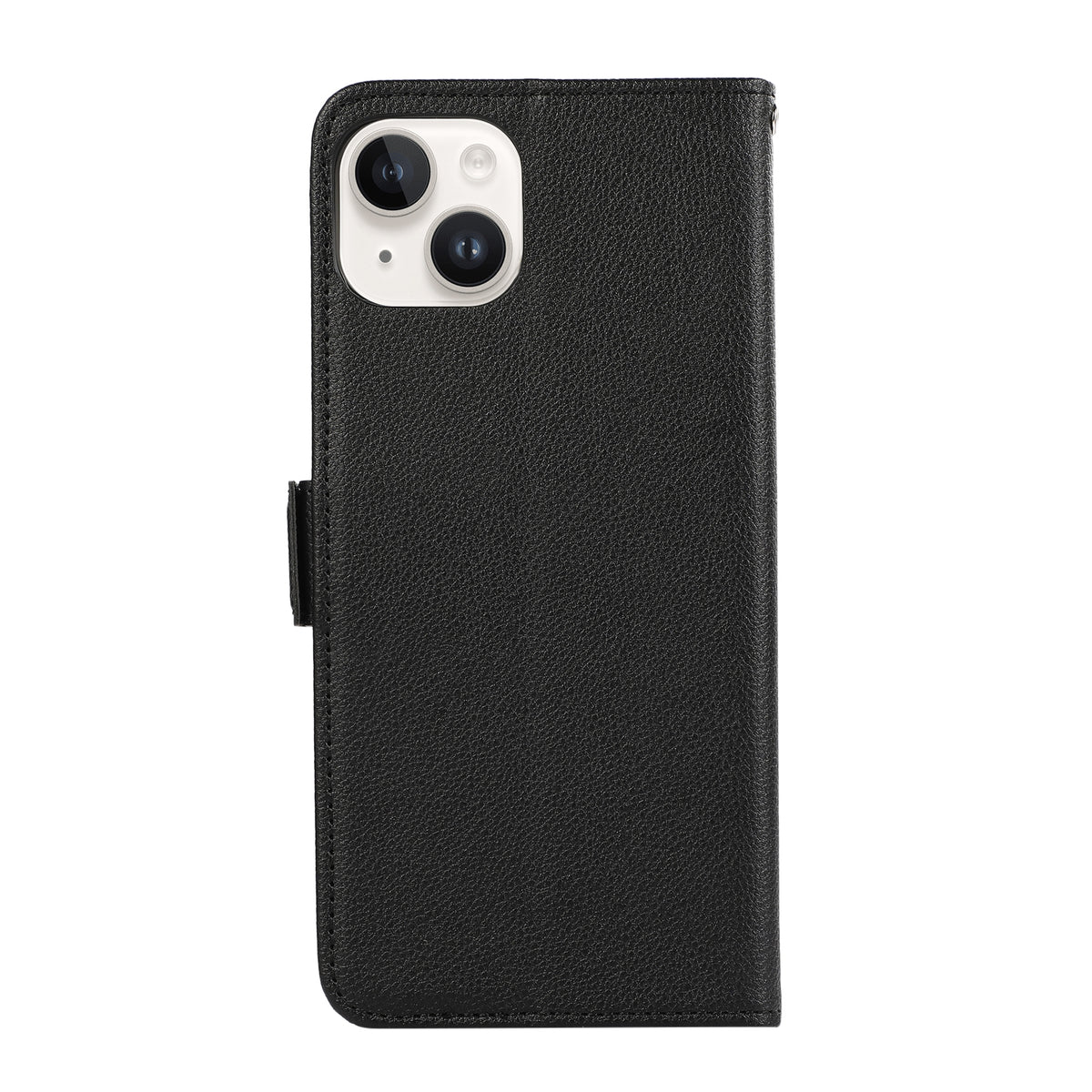 ELECTROPRIME For iPhone 15 ABEEL Side-Magnetic Litchi Pattern Leather RFID Phone Case(Black)