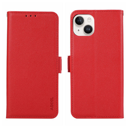ELECTROPRIME For iPhone 15 ABEEL Side-Magnetic Litchi Pattern Leather RFID Phone Case(Red)