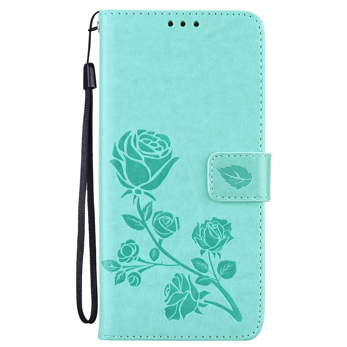 ELECTROPRIME For iPhone 15 Rose Embossed Flip PU Leather Phone Case(Green)