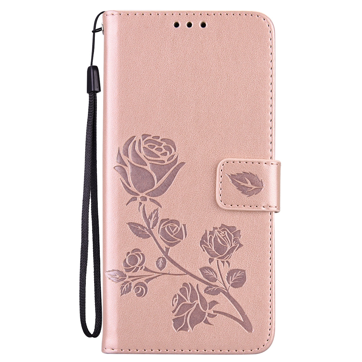 ELECTROPRIME For iPhone 15 Rose Embossed Flip PU Leather Phone Case(Rose Gold)