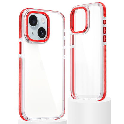 ELECTROPRIME For iPhone 15 Dual-Color Clear Acrylic Hybrid TPU Phone Case(Red)
