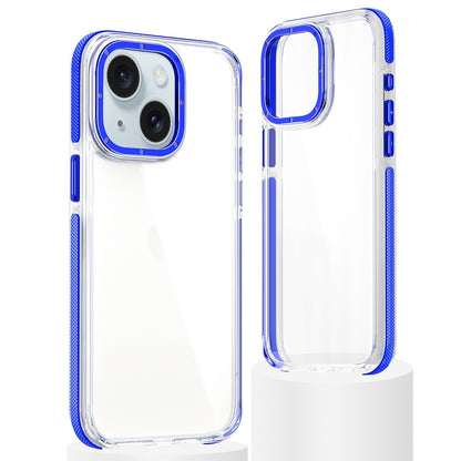 ELECTROPRIME For iPhone 15 Dual-Color Clear Acrylic Hybrid TPU Phone Case(Blue)