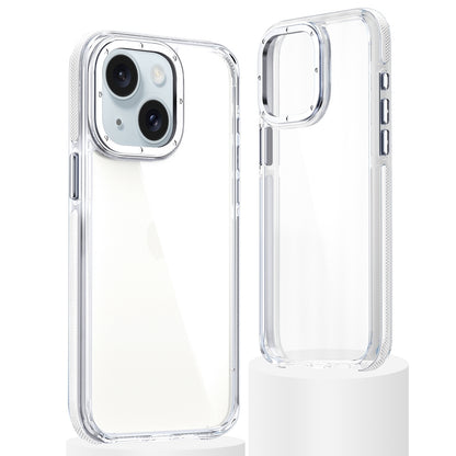 ELECTROPRIME For iPhone 15 Dual-Color Clear Acrylic Hybrid TPU Phone Case(Transparent)